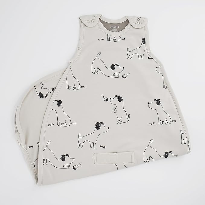 Woolino Merino Wool & Organic Cotton Baby Sleep Sack 2-24 Months – Ultimate 4-Season Baby Sleeping Bag, Universal Size Wearable Blanket, 2-Way Zipper & Adjustable Fit, Year-Round Use – Puppy