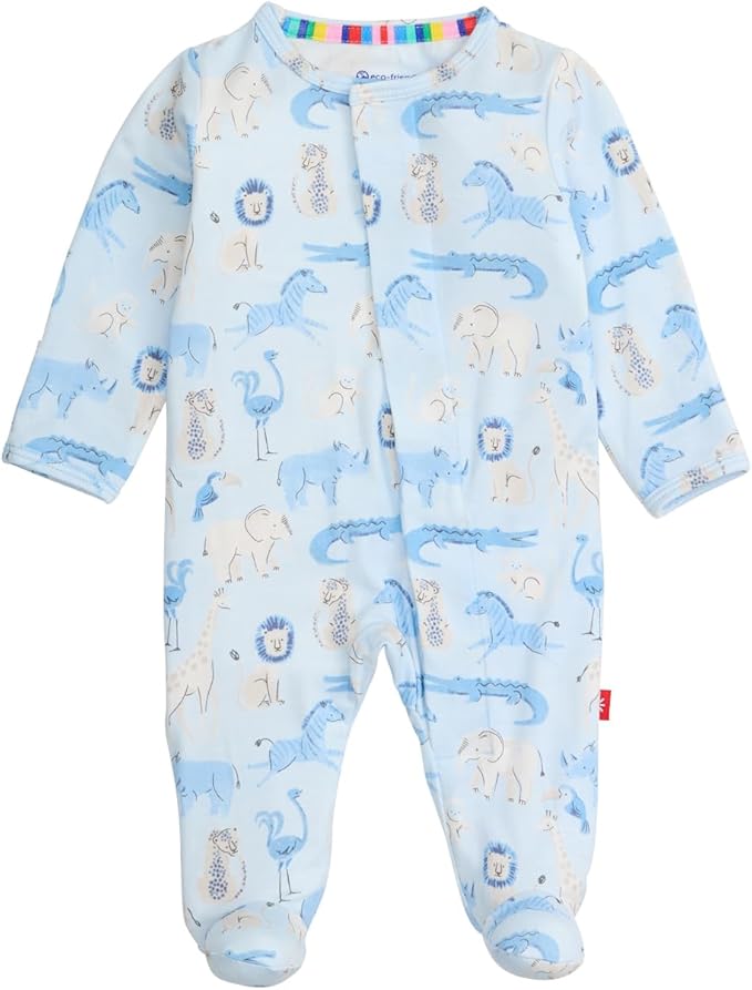 Magnetic Me Boys Modal Magnetic Baby Footie Pajamas | Silky Soft Modal Fabric | Baby Sleepers Available in Sizes PRE - 24M