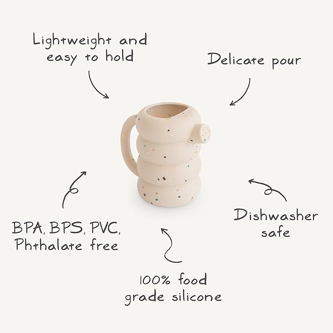 mushie Silicone Watering Can | Bath and Outdoor Play for Toddlers 10 Months+ (French Blue)