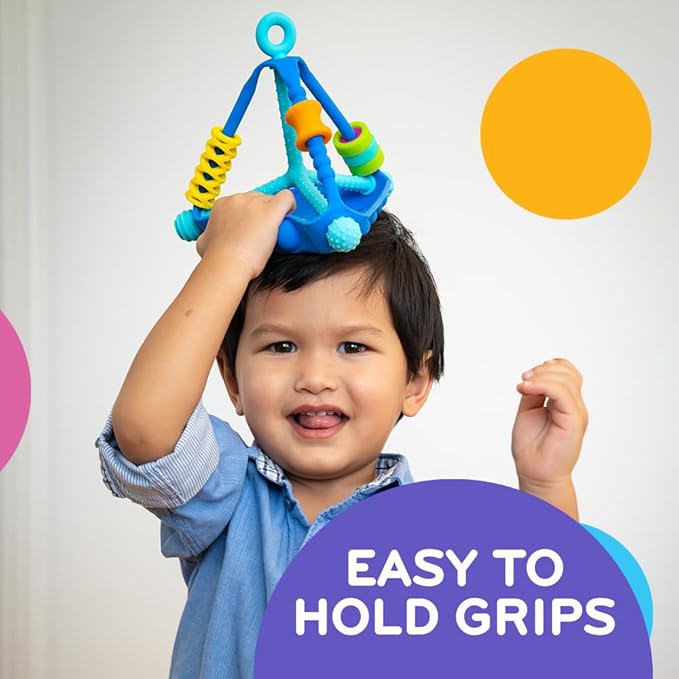Mobi Wigloo Activity Toy - Sensory Activities for Toddlers and Kids, Teething Toy Made with Food Grade Silicone, BPA and Phthalate Free - Babies 6-12 Months and Up, Pack of 1