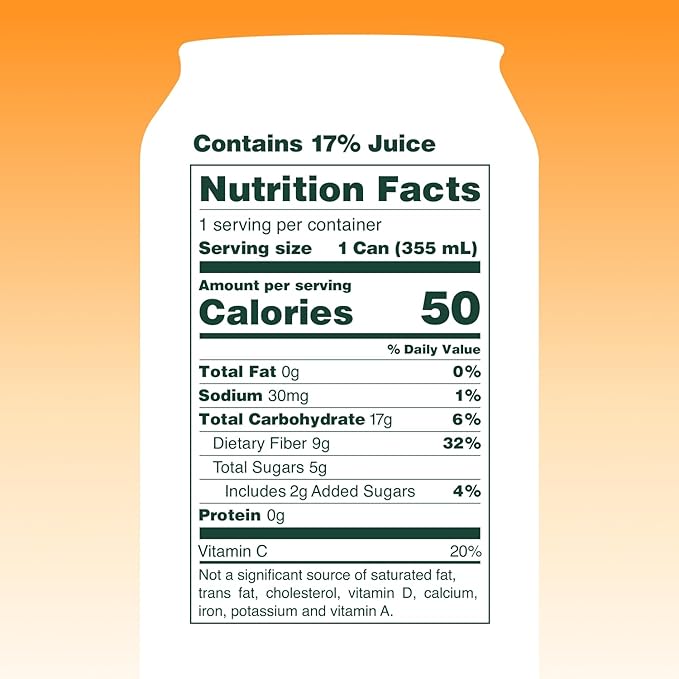 OLIPOP Prebiotic Soda Pop, Orange Cream, A New Kind of Soda Packed with Prebiotics, Fiber, and Botanicals, Gluten Free, Vegan, GMO Free, 12oz (12-Cans)