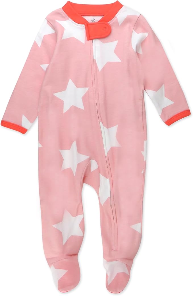 HonestBaby Baby Celebration Sleep & Play Footed One-Piece Pajama Sleeper 100% Organic Cotton