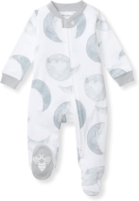 Burt's Bees Baby Baby Girls Pajamas, Zip Front Non-Slip Footed Sleeper Pjs, 100% Organic Cotton