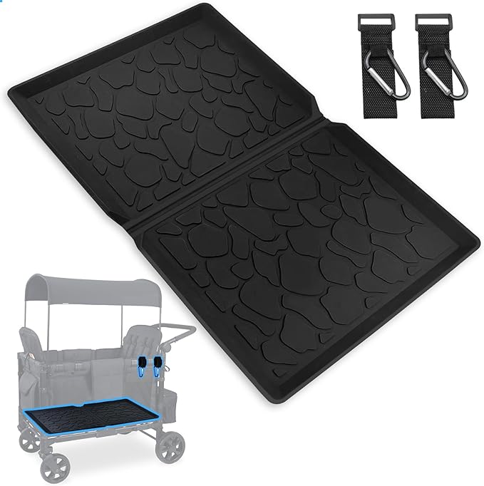 All Weather Mat for Wonderfold W4 Series, Myvikcar 33.5x20.5 Inch Wagon Floor Insert,Easy Clean Protector Pad with Two Hooks