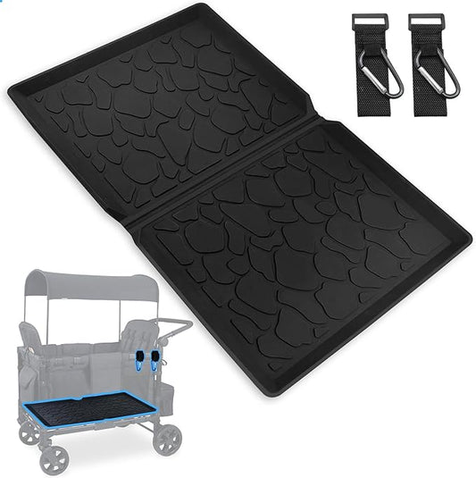 All Weather Mat for Wonderfold W4 Series, Myvikcar 33.5x20.5 Inch Wagon Floor Insert,Easy Clean Protector Pad with Two Hooks