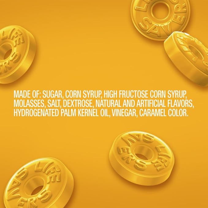 LIFE SAVERS HARD CANDY BUTTER RUM STAND UP POUCH SHELF READY PACKAGING 14.5 OUNCE PER BAG 4 PER CASE (Pack of 5)