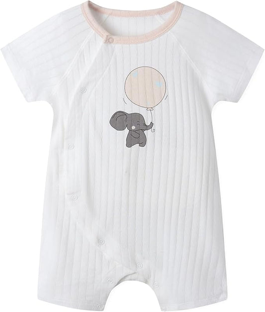 Organic Cotton Baby Summer Romper Newborn Baby Boy Girl Clothes Short Sleeve Unisex Outfits