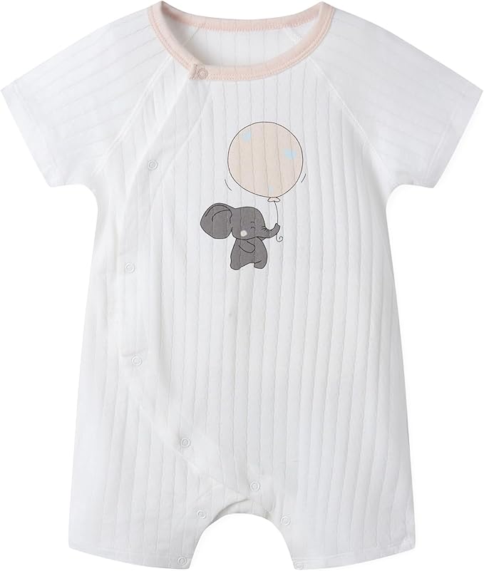 Organic Cotton Baby Summer Romper Newborn Baby Boy Girl Clothes Short Sleeve Unisex Outfits