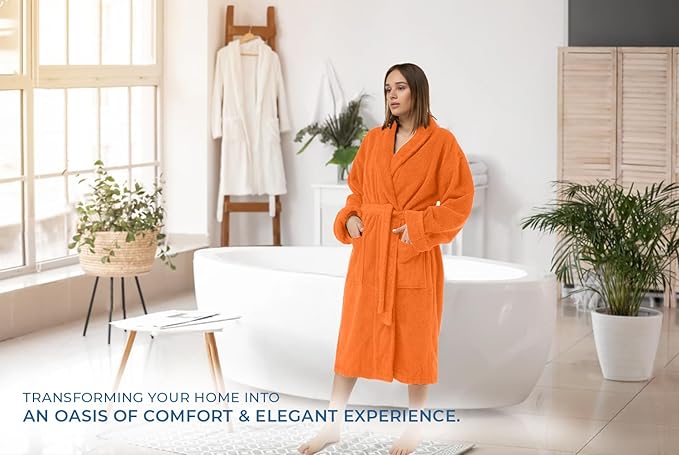 DAN RIVER Premium Cotton Terry Robes for Women and Men, Ultra Soft bathrobe with Adjustable Waist Belt and Pockets Pack of 1