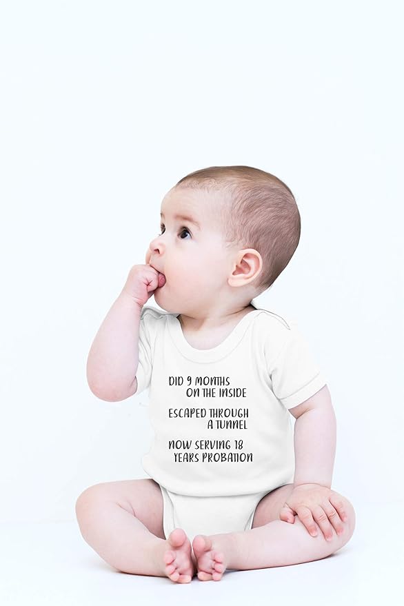 CBTwear Did 9 Month, Escaped Through a Tunnel, Serving 18 Years Baby Bodysuit Unisex Comfy Humor