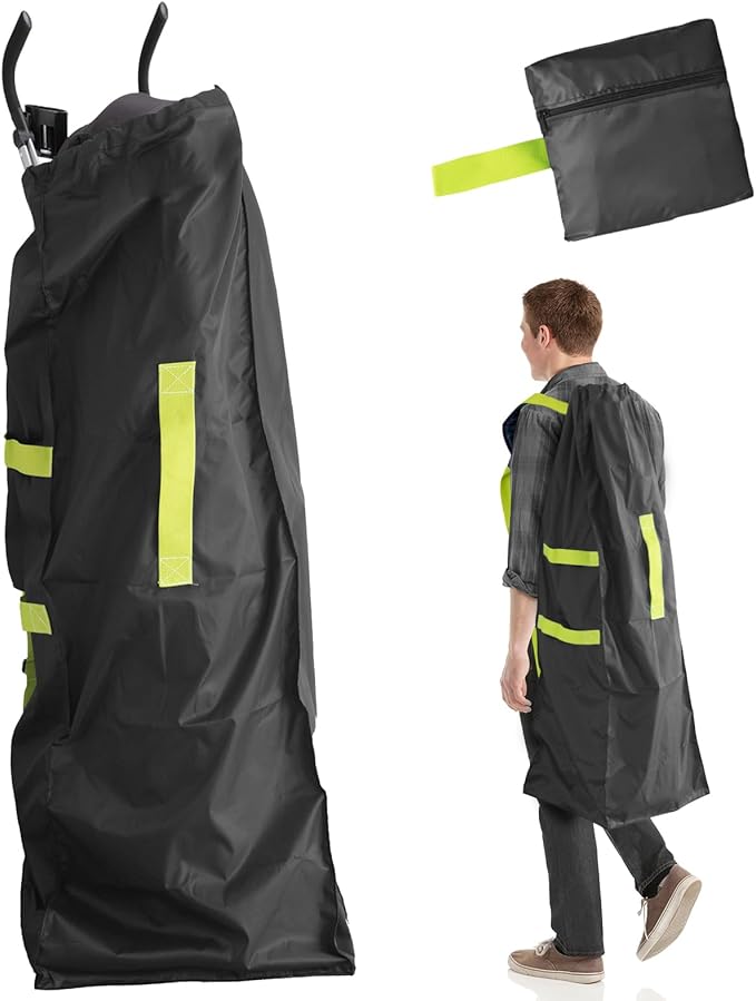 Umbrella Stroller Bag for Airplane, Gate Check Bag for Single Umbrella Strollers with Adjustable Carry Straps, Large Stroller Bag for Airplane Travel, Black