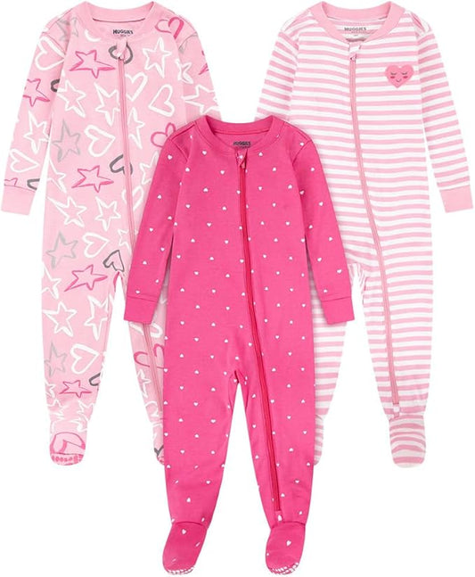 HUGGIES unisex-baby 3-pack Footed Coverall Pajamas