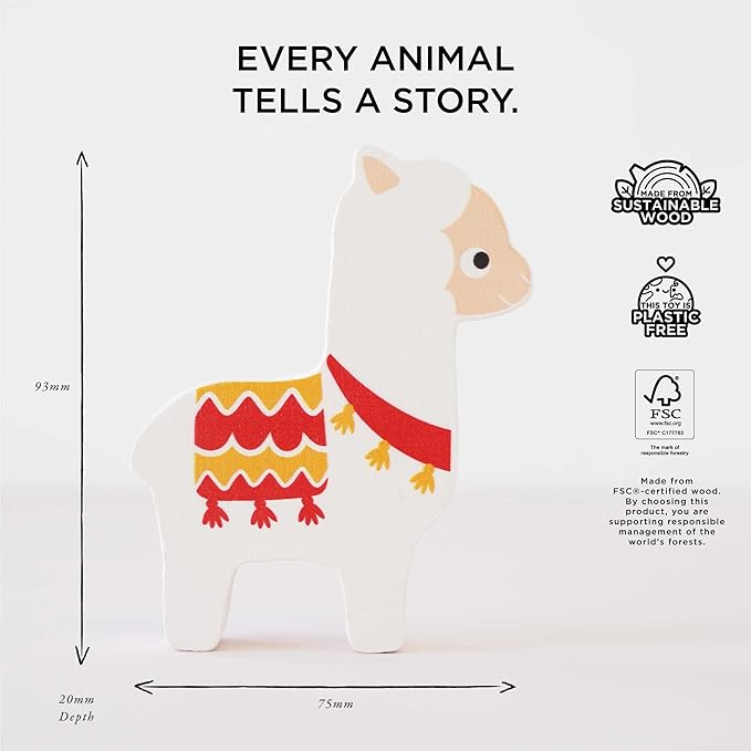 Le Toy Van - Wooden Andes Stacking & Bag - Petilou Forest Building Blocks Stacker & Bag - Educational Balancing Activity Toy for Kids Age 18 Months + - Tropical Animal Blocks