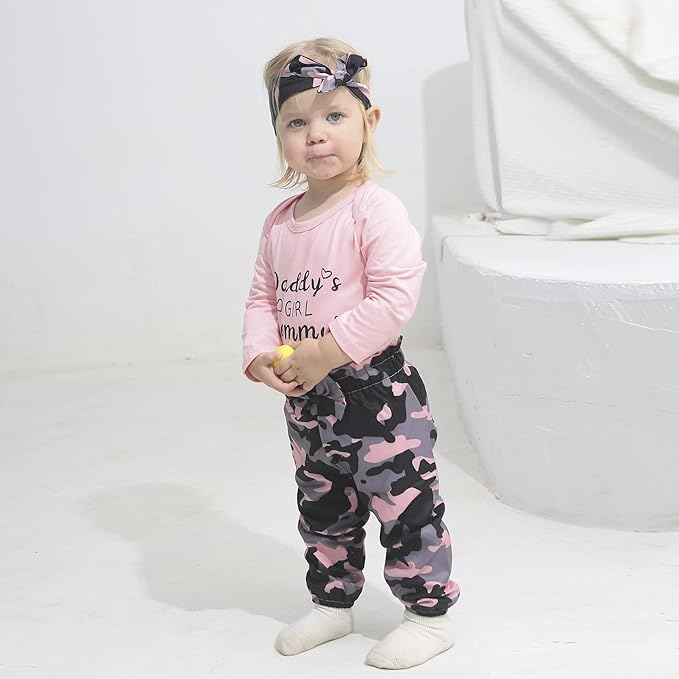 Renotemy Newborn Baby Girl Clothes Outfits Infant Romper Ruffle Floral Pants Cute Toddler Baby Girl Clothes Set