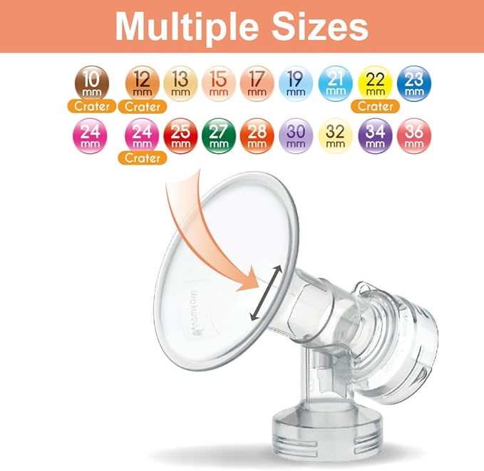 Maymom Brand 2X Two-Piece Small Breastshield with Valve, Membrane and Maymom Connector,Compatible with Medela Breast Pumps Top Hole Version. (19 mm) Detachable Clear