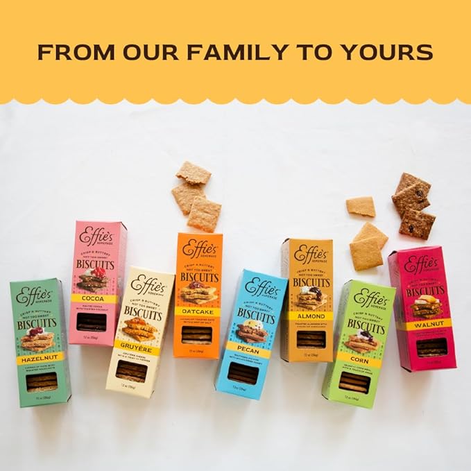 Effie's Homemade Biscuits - Variety Pack - Oatcakes, Pecan, Cocoa - 3 Pack