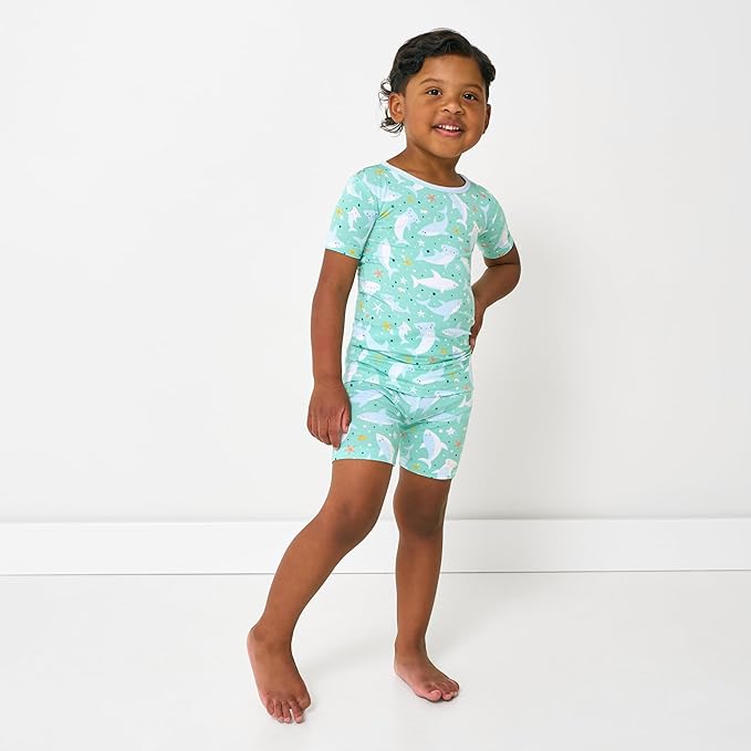 Little Sleepies Pajama Set w/Short Sleeve Shirt & Shorts, Viscose from Bamboo Toddler Pajamas, Girl & Boys Pajamas for Kids