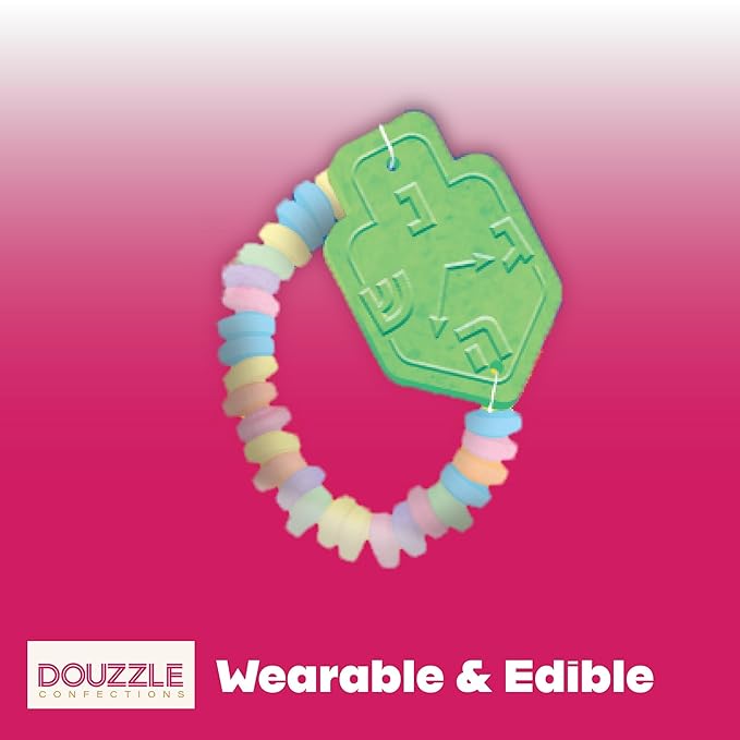 DOUzzle Hanukkah Candy Dreidels for Kids, Dreidel Time Candy Watches (Pack of 1) Hanukah Party Favors, Happy Chanuka Sweet Treat & Gifts - Kosher Parve