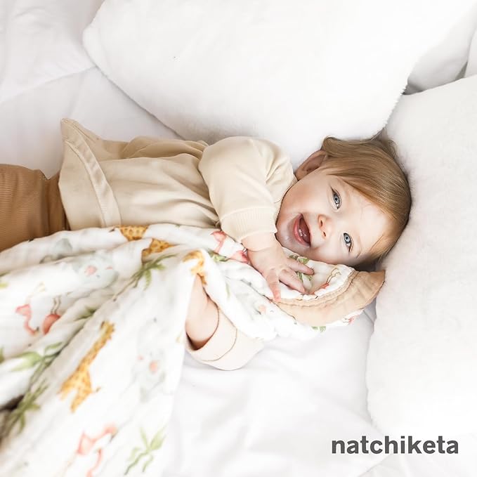 Organic Cotton Muslin Baby Blanket for Boys and Girls - Luxurious Soft Toddler Quilt for Swaddling - Gender Neutral Blankets Makes a Great Neutral Star