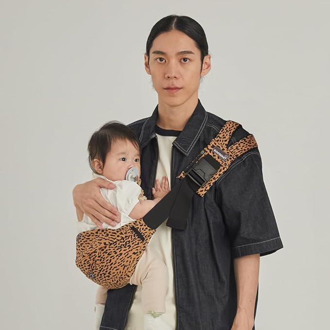 GOOSEKET 365 Toddler Carrier, 100% Cotton, Lightweight, Easy-to-USE, Portable, Suitable from 6-48 Months, Supports UP to 44LBS (Brown Leopard)