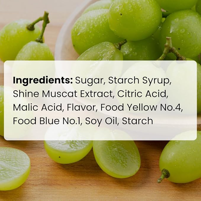 Shine Muscat Grape Hard Candy – Premium Korean Fruit Treats, Snacks, Individually Wrapped for Freshness (8.81 oz)