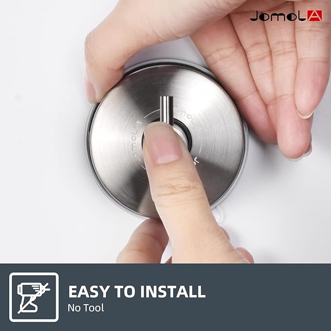 JOMOLA Suction Cup Shower Hooks for Hanging Towel Suction Hook for Inside Shower Stainless Steel Coat Hooks Wall Mounted Kitchen Utensil Stainless Steel, Brushed Finish, 4PCS