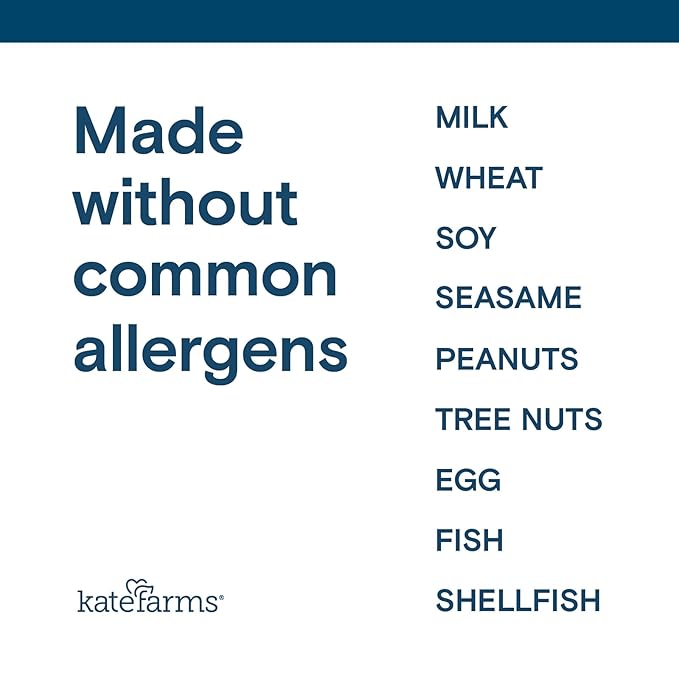 KATE FARMS Organic Pediatric 1.2 Sole-Source Vanilla Nutrition Shake, 12g protein, 27 Vitamins and Minerals, High Calorie Meal Replacement, Gluten Free, 8.45 oz (12 pack)