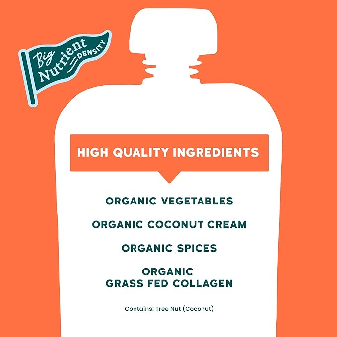 Serenity Kids Organic Pumpkin Spice Protein Smoothie Pouch - USDA Organic & Dairy Free - Toddler & Baby Food Pouches - 3.5 Oz, 12 Pack