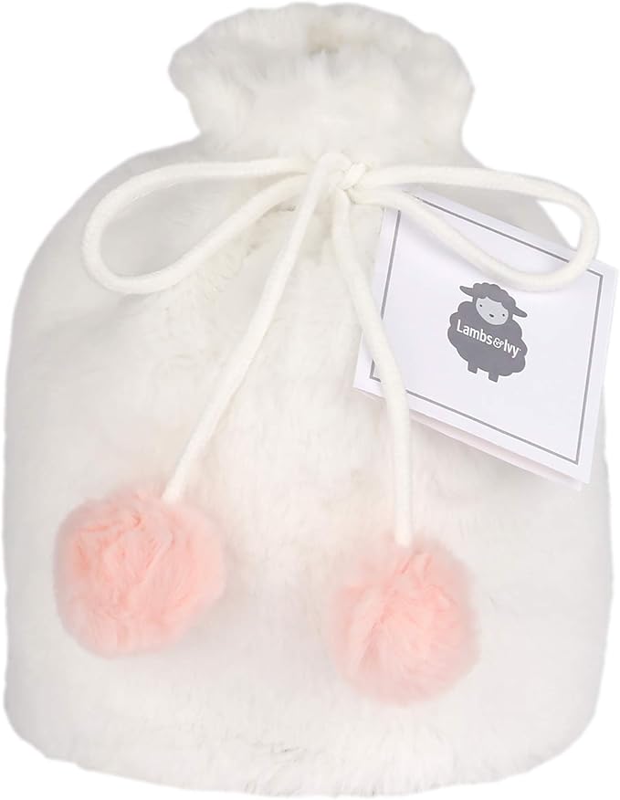 Lambs & Ivy 5 Piece Pink/Gray Plush Infant/Newborn Baby Gift Bag w/Swaddle