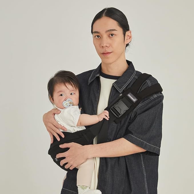 GOOSEKET 365 Toddler Carrier, 100% Cotton, Lightweight, Easy-to-USE, Portable, Suitable from 6-48 Months, Supports UP to 44LBS (Black)