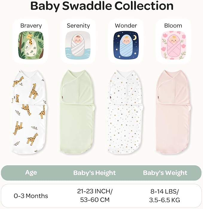 Momcozy Swaddles for Newborns, Quiet Fastner Suitable for Infant 0-3 Months, New-Parent-Friendly Swaddle Sack, Reduce Startle Reflex, Newborn Boys Girls Registry Essentials, 2-Pack, Bloom