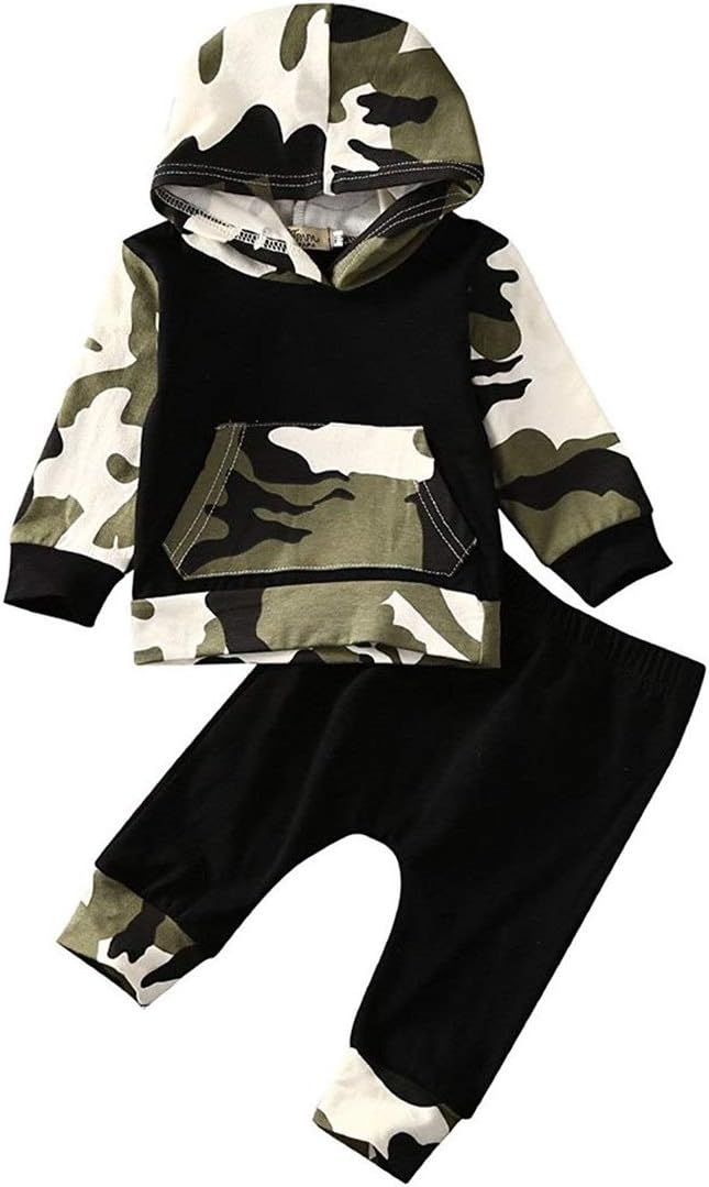 2Pcs Baby Boys Hoodie Tops Pants Set Dinosaur Deer Print Sweatsuit Fall Winter Outfits