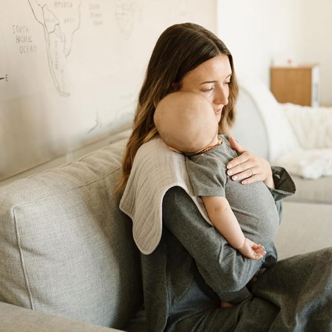 Little Unicorn Ultra-Absorbent Premium Burp Cloth 2 Pack | Soft on Baby's Skin | Larger Size | Ergonomic Design | Set of 2 (Porposie)