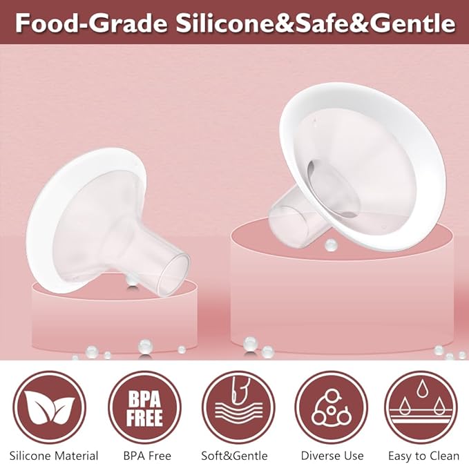 2pcs 15mm Soft Rim Flanges with 106 Degree Wider Opening Angle for Medela Breast Pump, PersonalFit, Freestyle, Maxflow, Freestyle Flex Swing Maxi Connector,Lansinoh Signature Pro