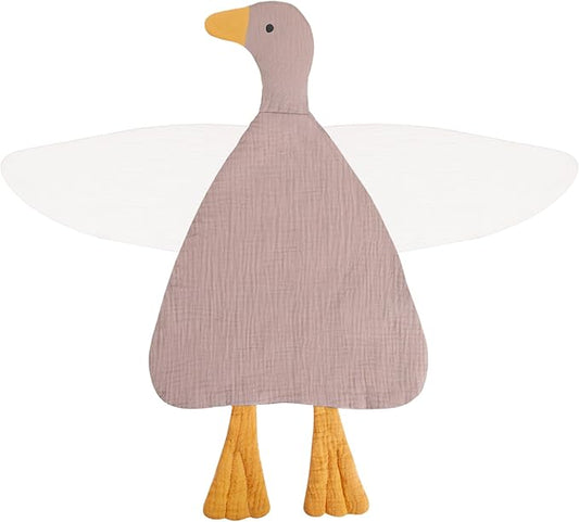 Baby Toys Lovey Blanket Soft Duck Toys for Newborn Essentials 0-6 Months, Sensory Stuffed Animal Security Blanket for Boys and Girls (Duck-Vintage Taupe)