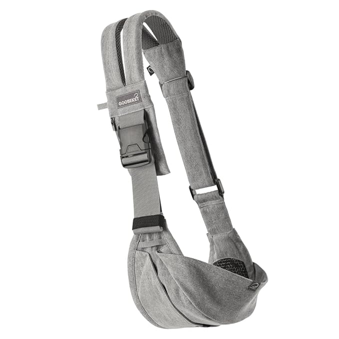 GOOSEKET 365 Toddler Carrier, 100% Cotton, Lightweight, Easy-to-USE, Portable, Suitable from 6-48 Months, Supports UP to 44LBS (Gray)