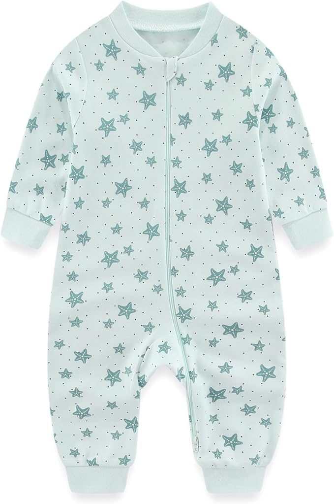 Newborn Baby 2-way Zipper Romper Cotton One-piece Jumsuit 3-pack, 0-24 Months