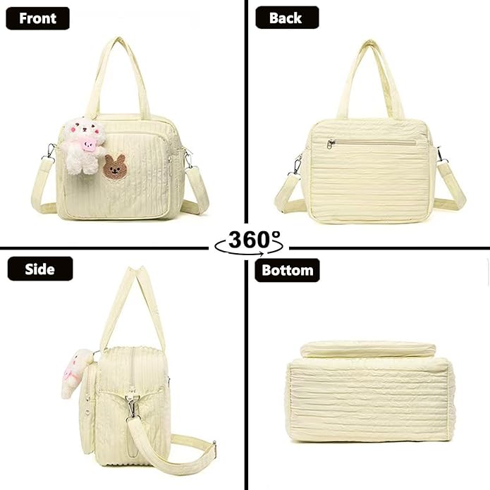 Baby Diaper Bag Tote, Cute Small Crossbody Nappy Mommy Bag, Lightweight Travel & Hospital Multifunction Storage Tote