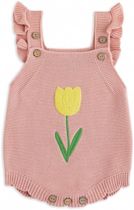 Simplee kids Baby Girls Sunflower Knit Rompers Knit Clothes for Newborn Baby Girls