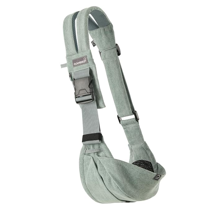 GOOSEKET 365 Toddler Carrier, 100% Cotton, Lightweight, Easy-to-USE, Portable, Suitable from 6-48 Months, Supports UP to 44LBS (Mint)