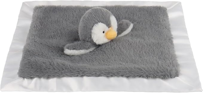 Apricot Lamb Stuffed Animals Soft Security Blanket Gray Penguin Infant Nursery Character Blanket Luxury Snuggler Plush(Gray Penguin, 14 Inches)