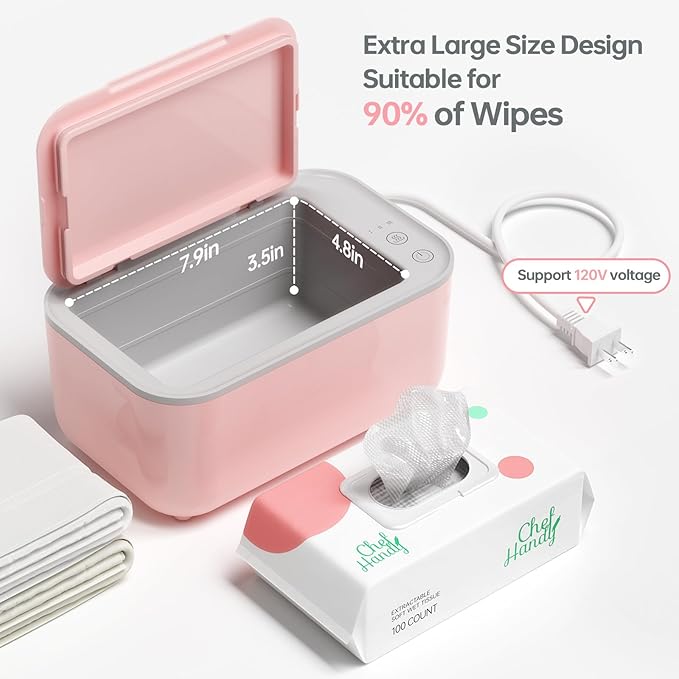 Wipe Warmer, Baby Wipe Warmer with 3 Modes Temperature Control, Diaper Wipes Dispenser with Large Capacity, Evenly Overall Heating, Constant Temperature Wipe Holder