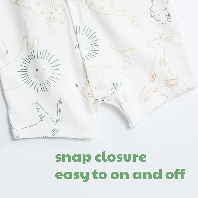 3-Pack 100% Cotton Baby Boy Rompers,0-24Months Short Sleeve Toddler Romper,Breathable Spring/Summer Clothes