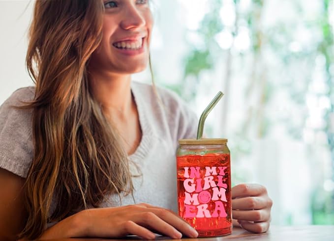 NewEleven Gifts For Girl Mom - Gift For A Mom Of Girls, Pregnant Moms, Expecting Moms, Mama, Mother To Be, Mommy To Be, First Time Mommy - 16 Oz Coffee Glass