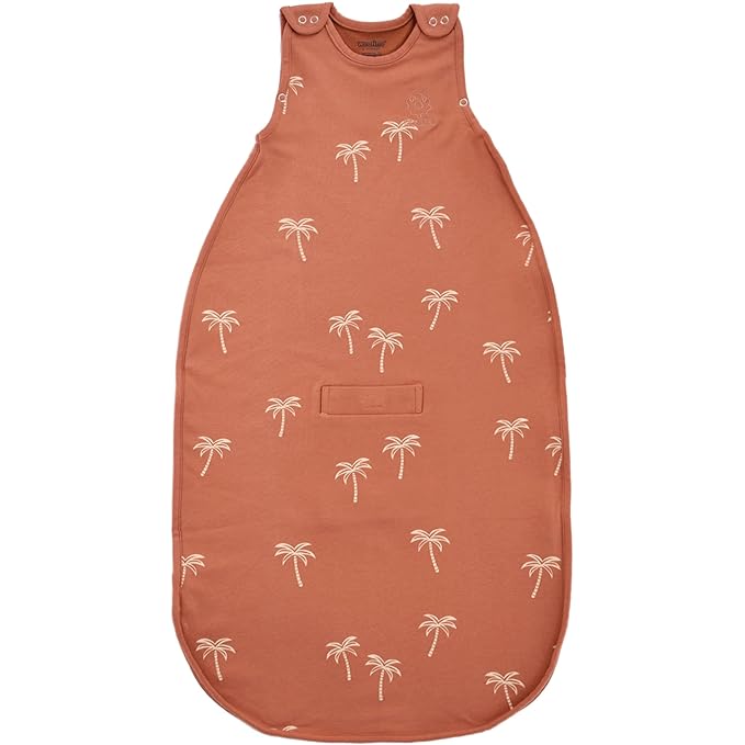 Woolino Merino Wool & Organic Cotton Baby Sleep Sack 2-24 Months – Ultimate 4-Season Baby Sleeping Bag, Universal Size Wearable Blanket, 2-Way Zipper & Adjustable Fit, Year-Round Use – Palms