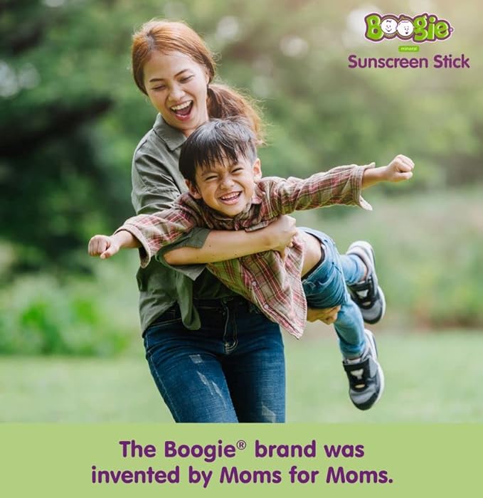 Baby Sunscreen Stick by Boogie Block, Mineral Sunscreen SPF 50, Travel Size Sunblock for Kids, Zinc Oxide, Water Resistant, Vegan, Fragrance Free Pack of 3