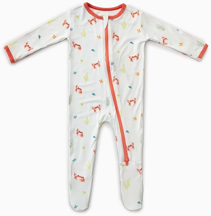 Bamboo Little Soft Baby Footie Pajamas, Baby Clothes, Newborn Sleepers, 95% Viscose and 5% Spandex, 0-24 Months