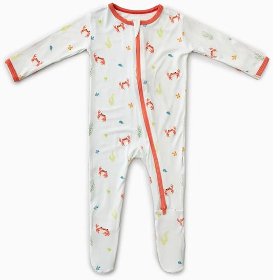 Bamboo Little Soft Baby Footie Pajamas, Baby Clothes, Newborn Sleepers, 95% Viscose and 5% Spandex, 0-24 Months