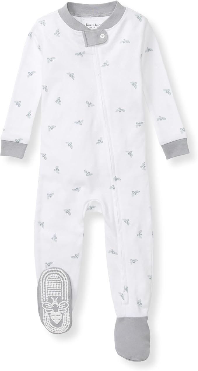 Burt's Bees Baby baby-boys Sleeper Pjs, 100% Organic Cotton, One-piece Footie, Zip Up Jumpsuit, Snug Fit Pajamas