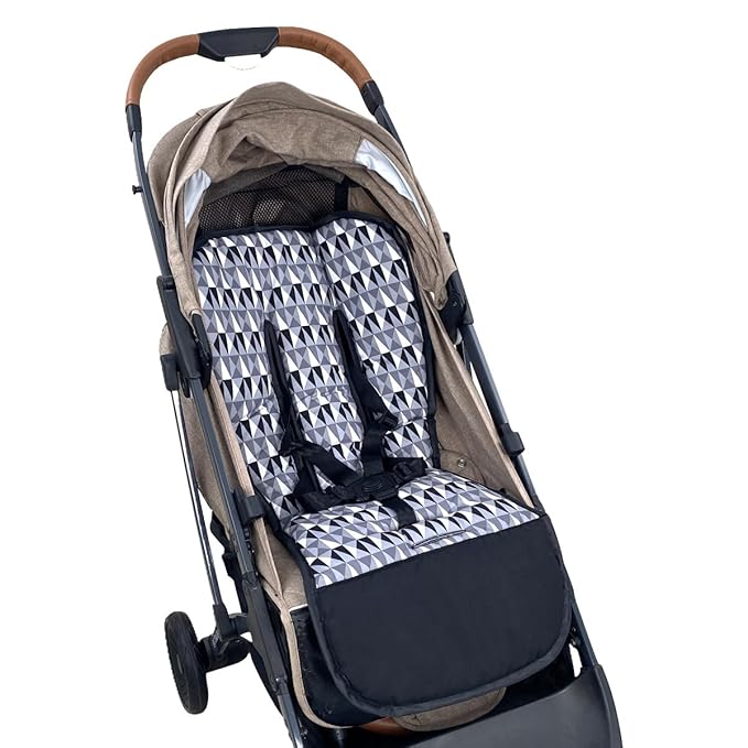 Universal Baby Stroller Cushion Soft Printed Stroller Seat Liner-Reversible for Baby Carrier Pram Infant Car Seat Insert-78x40cm,1 Pack (Triangle)